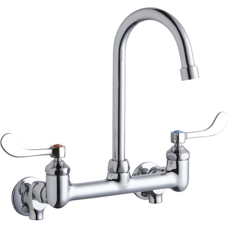 Elkay Elkay 8" Centers WFaucet 5" Gsnk Spout 4" Hndle 1/2 Offset Inlets+Stop LK940GN05T4S